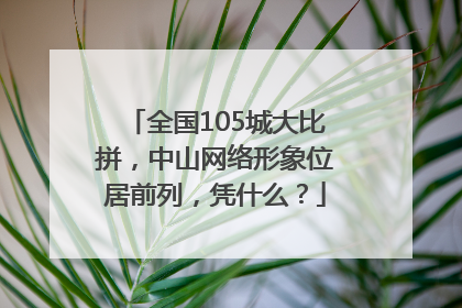 全国105城大比拼，中山网络形象位居前列，凭什么？