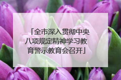 全市深入贯彻中央八项规定精神学习教育警示教育会召开