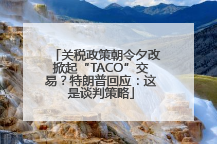 关税政策朝令夕改掀起“TACO”交易？特朗普回应：这是谈判策略