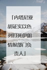 内塔尼亚胡证实以色列打死伊朗情报部门负责人