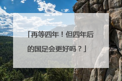 再等四年！但四年后的国足会更好吗？