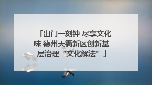 出门一刻钟 尽享文化味 德州天衢新区创新基层治理“文化解法”