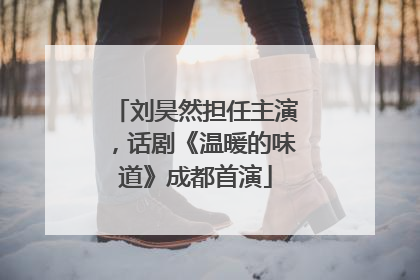刘昊然担任主演，话剧《温暖的味道》成都首演