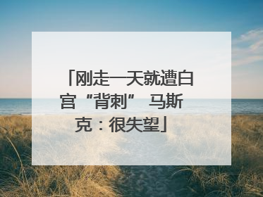 刚走一天就遭白宫“背刺” 马斯克：很失望