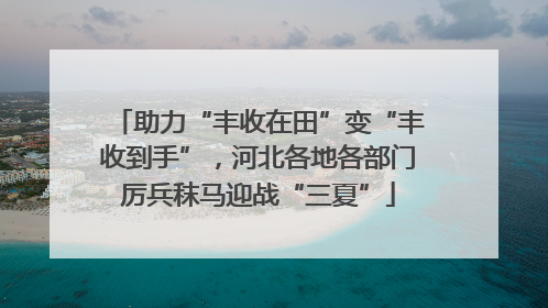 助力“丰收在田”变“丰收到手”，河北各地各部门厉兵秣马迎战“三夏”