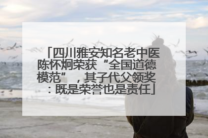 四川雅安知名老中医陈怀炯荣获“全国道德模范”，其子代父领奖：既是荣誉也是责任