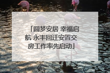 圆梦安居 幸福启航 永丰回迁安置交房工作率先启动
