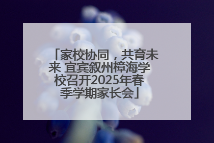 家校协同，共育未来 宜宾叙州樟海学校召开2025年春季学期家长会