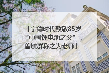 宁德时代致敬85岁“中国锂电池之父”，曾毓群称之为老师