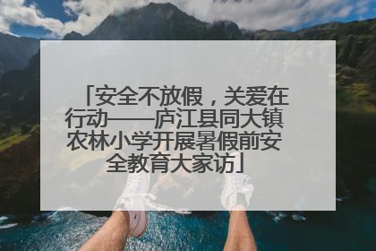 安全不放假，关爱在行动——庐江县同大镇农林小学开展暑假前安全教育大家访