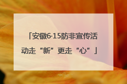 安徽6·15防非宣传活动走“新”更走“心”