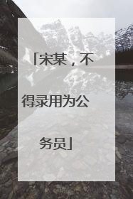 宋某，不得录用为公务员
