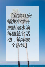 宜宾江安蟠龙小学开展防溺水演练暨签名活动，筑牢安全防线