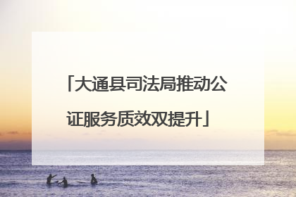 大通县司法局推动公证服务质效双提升