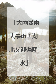 大雨暴雨大暴雨！湖北又迎强降水