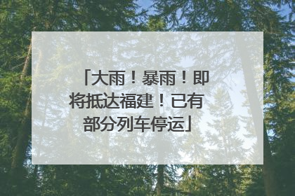 大雨！暴雨！即将抵达福建！已有部分列车停运