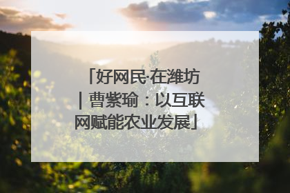好网民·在潍坊｜曹紫瑜：以互联网赋能农业发展