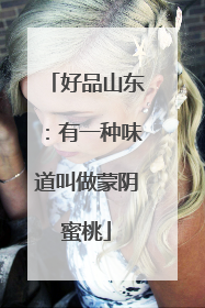 好品山东：有一种味道叫做蒙阴蜜桃