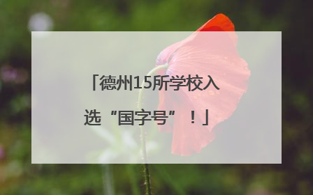 德州15所学校入选“国字号”！