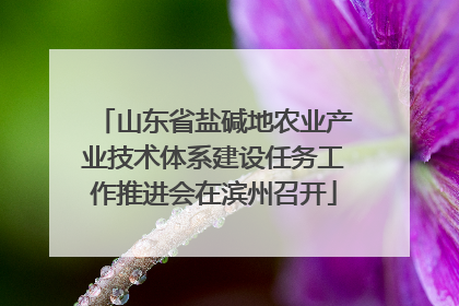 山东省盐碱地农业产业技术体系建设任务工作推进会在滨州召开