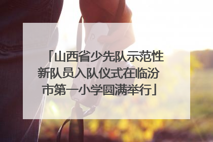 山西省少先队示范性新队员入队仪式在临汾市第一小学圆满举行