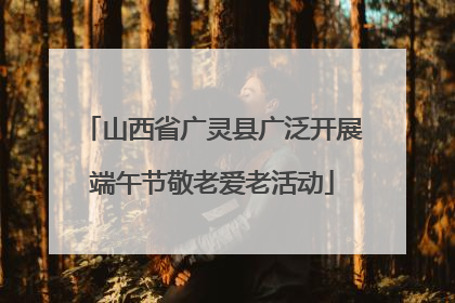 山西省广灵县广泛开展端午节敬老爱老活动