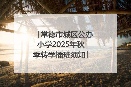 常德市城区公办小学2025年秋季转学插班须知