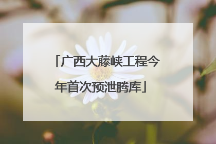 广西大藤峡工程今年首次预泄腾库