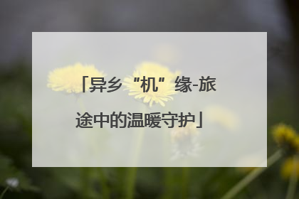 异乡“机”缘-旅途中的温暖守护