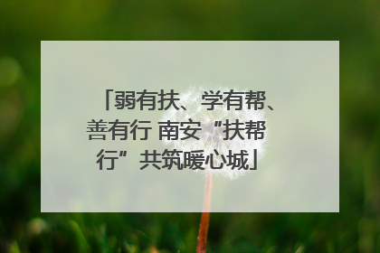 弱有扶、学有帮、善有行 南安“扶帮行”共筑暖心城
