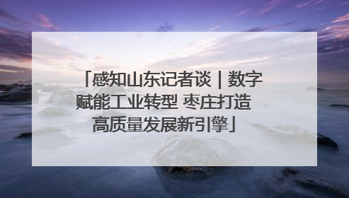 感知山东记者谈｜数字赋能工业转型 枣庄打造高质量发展新引擎