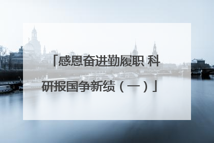 感恩奋进勤履职 科研报国争新绩（一）