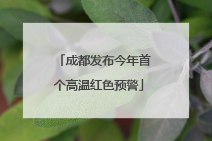 成都发布今年首个高温红色预警