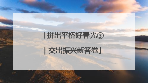 拼出平桥好春光③｜交出振兴新答卷