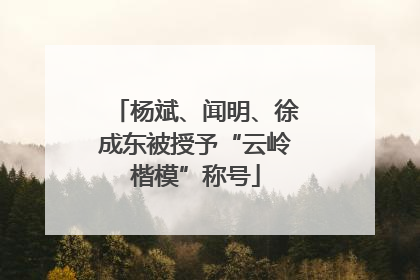 杨斌、闻明、徐成东被授予“云岭楷模”称号