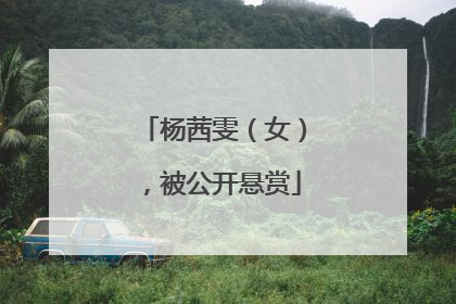 杨茜雯（女），被公开悬赏