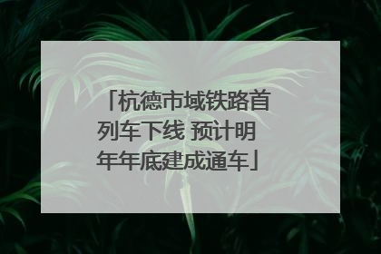 杭德市域铁路首列车下线 预计明年年底建成通车