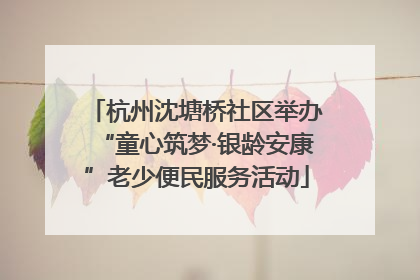 杭州沈塘桥社区举办“童心筑梦·银龄安康”老少便民服务活动