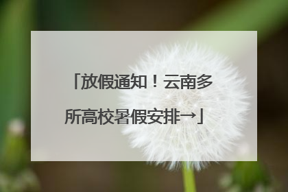 放假通知！云南多所高校暑假安排→
