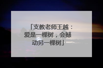 支教老师王越：爱是一棵树，会撼动另一棵树