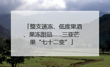 整支速冻、低度果酒、果冻甜品……三亚芒果“七十二变”