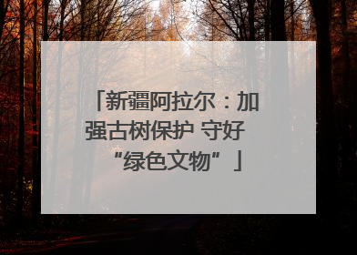 新疆阿拉尔：加强古树保护 守好“绿色文物”