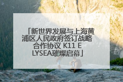 新世界发展与上海黄浦区人民政府签订战略合作协议 K11 ELYSEA璀璨启幕
