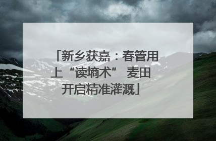 新乡获嘉：春管用上“读墒术” 麦田开启精准灌溉