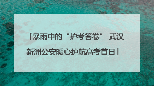 暴雨中的“护考答卷” 武汉新洲公安暖心护航高考首日