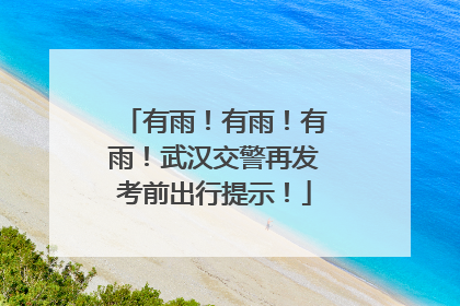 有雨！有雨！有雨！武汉交警再发考前出行提示！