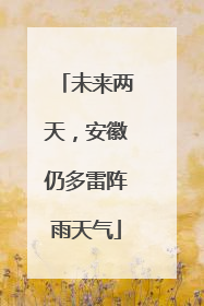未来两天，安徽仍多雷阵雨天气