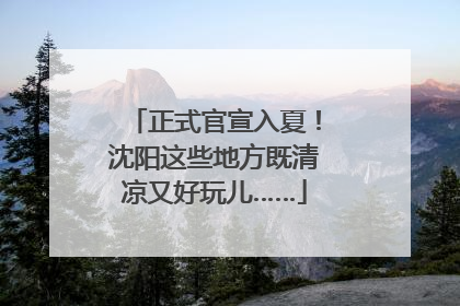 正式官宣入夏！沈阳这些地方既清凉又好玩儿……