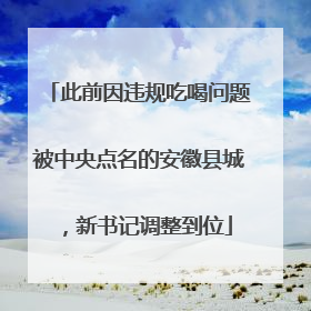 此前因违规吃喝问题被中央点名的安徽县城，新书记调整到位