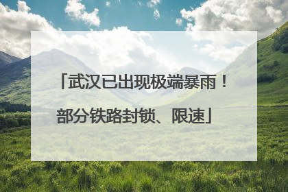 武汉已出现极端暴雨！部分铁路封锁、限速